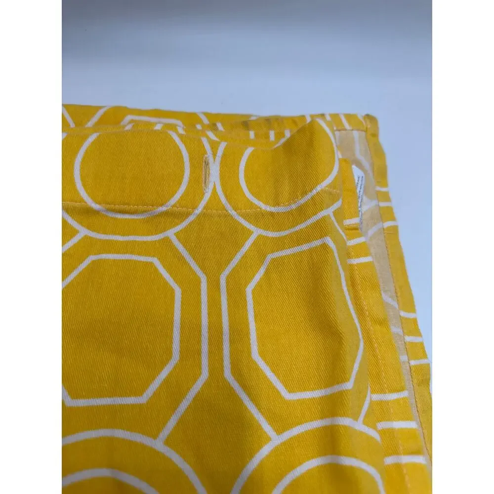DKNY Yellow Geometric Cotton Shower Curtain 72 x 72 Modern Bath Decor